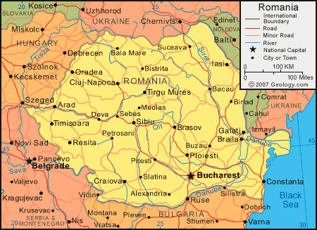 Roumanie politique carte